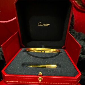 **SOLD** PRISTINE Cartier 18K Yellow Gold LOVE Bracelet Small 20